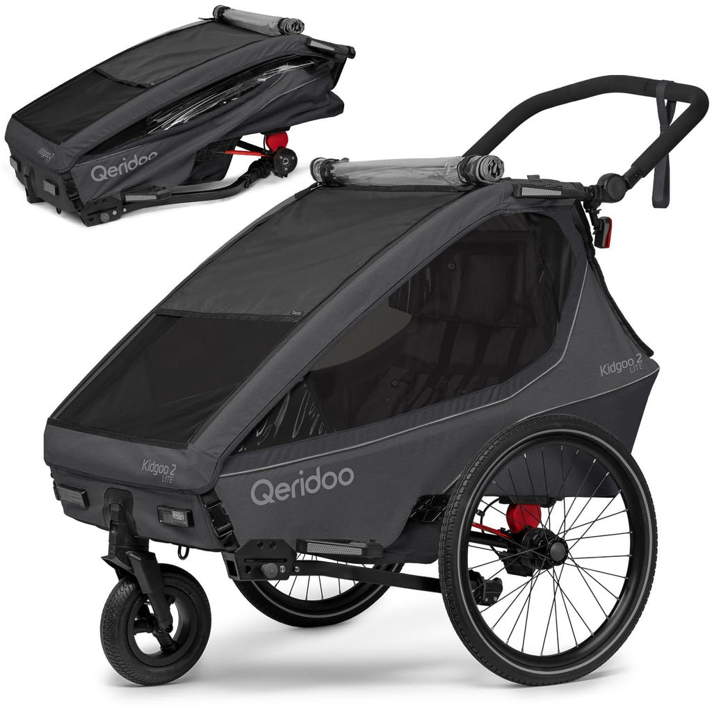 Kidgoo 2 Lite Fahrradanhänger für 2 Kinder als leichter Doppelanhänger zum Anhängen an Fahrräder