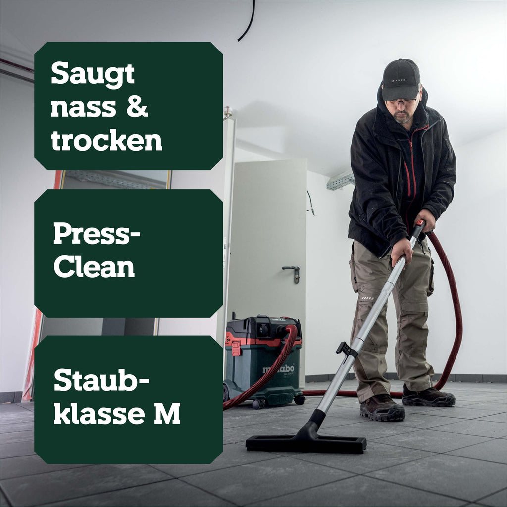 Allessauger ASA 30 M PC Kompakter Nass und Trockensauger mit 1200 W für Werkstatt Auto und Haushalt