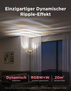 LED Stehlampe Wohnzimmer Deckenfluter Wellenbeleuchtung RGBICWW Stehlampe Energieklasse G