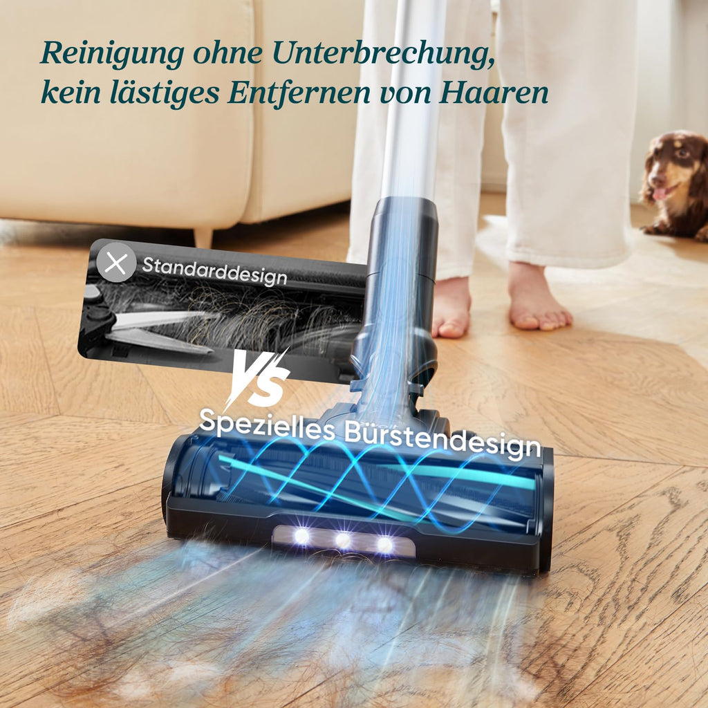 Kabelloser Akku Staubsauger LVAC 200 MAX bis zu 100 m² Anti Tangle HEPA 99,99% für Zuhause
