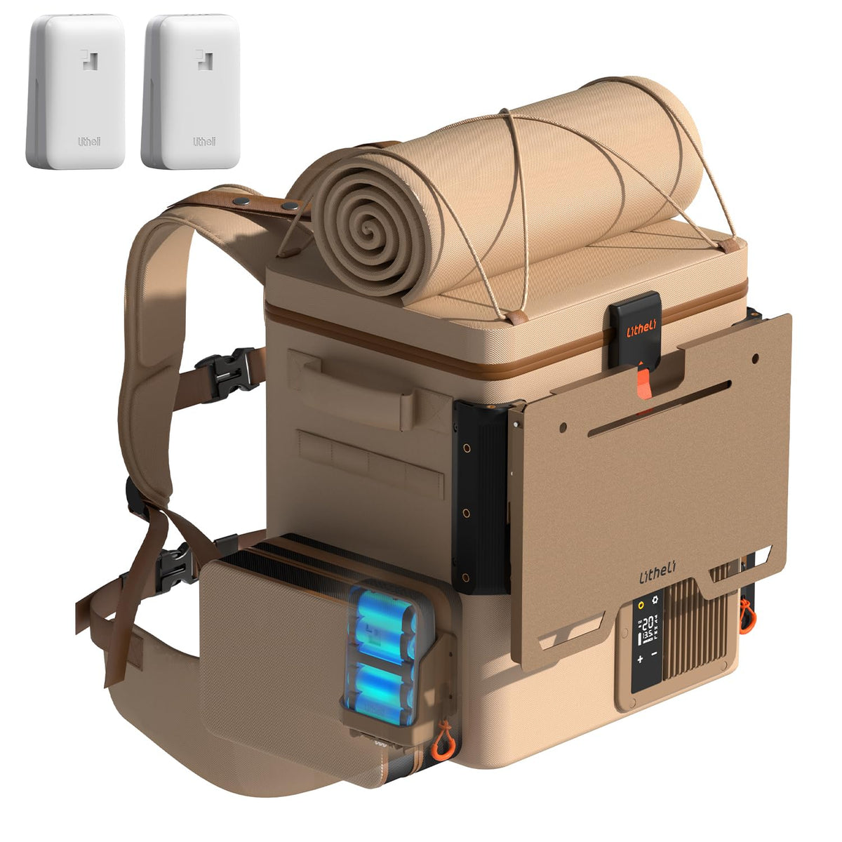 Autokühlschrank 12V Frozen Pack 20L/21QT mit Gefrierfach und 2 U20 Batterien, -4~68°F, tragbar für Camping