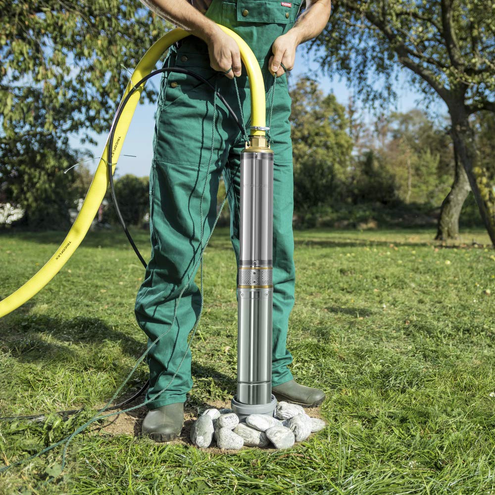 TDP 5500 E Tiefbrunnenpumpe Tauchdruckpumpe aus Edelstahl mit Schmutzsieb Energieeffizienzklasse A