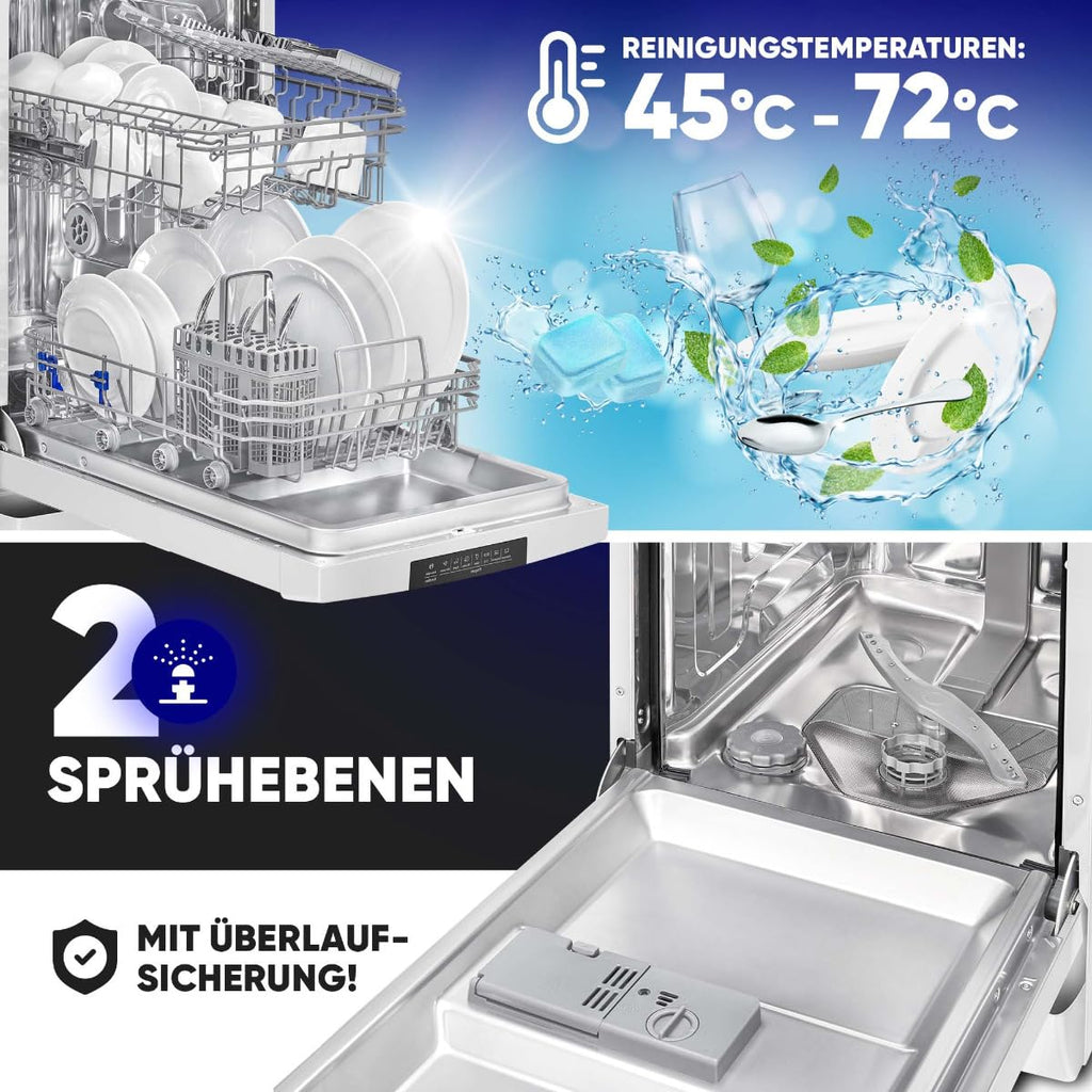Geschirrspüler 45 cm 10 Maßgedecke Stand oder Unterbau 7 Programme 2 Sprühebenen GSP7418 weiß Energieklasse D