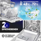 Geschirrspüler 45 cm 10 Maßgedecke Stand oder Unterbau 7 Programme 2 Sprühebenen GSP7418 weiß Energieklasse D