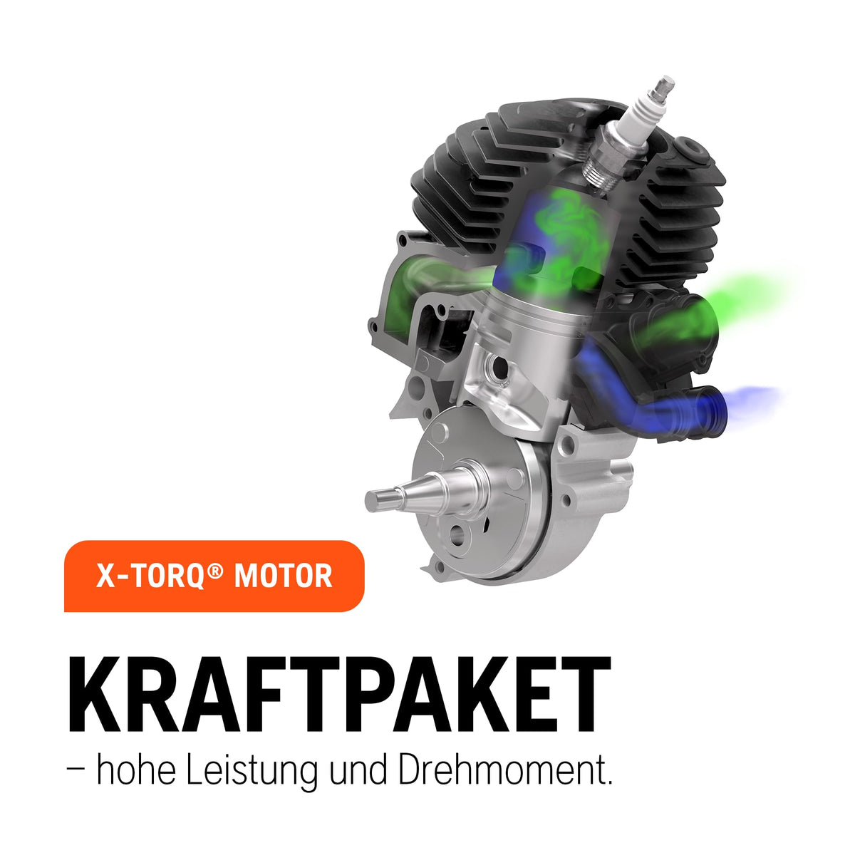 Leistungsstarke Benzinkettensäge 135 Mark II mit 38 cc X-Torq Motor und 14 Zoll Schwert für Brennholz