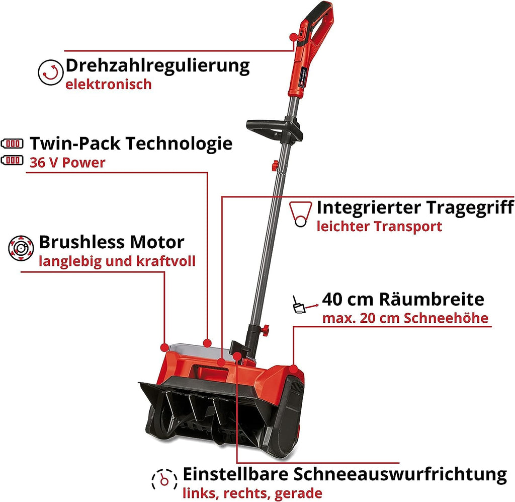 Kabellose Akkuschneefräse GE ST 36/40 Li E Solo, 36 V, 40 cm Schneeräumbreite, ohne Akku und Ladegerät