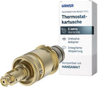 Thermostatkartusche Messing mit Absperrung und Schmutzfilter, G 1/2, DN 15, für Duschthermostat und Badarmatur