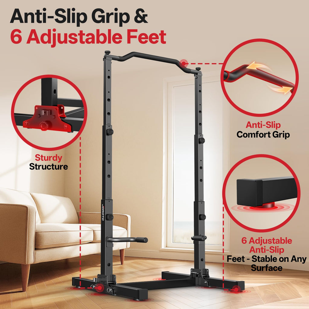 Faltbarer Power Tower mit Klimmzugstange und Dip Station höhenverstellbar 5 in 1 Rückentrainer 204 kg Belastung