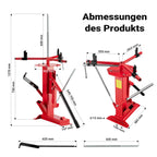 Universelles Reifenmontiergerät 4 bis 21 Zoll für Achsen Ø 12 bis 25 mm, Stahl, manuelle Montage und Demontage