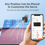 Tischtennisroboter mit App und Fernbedienung, 264 Übungsbohrer variable Geschwindigkeit, Frequenz und Rotation