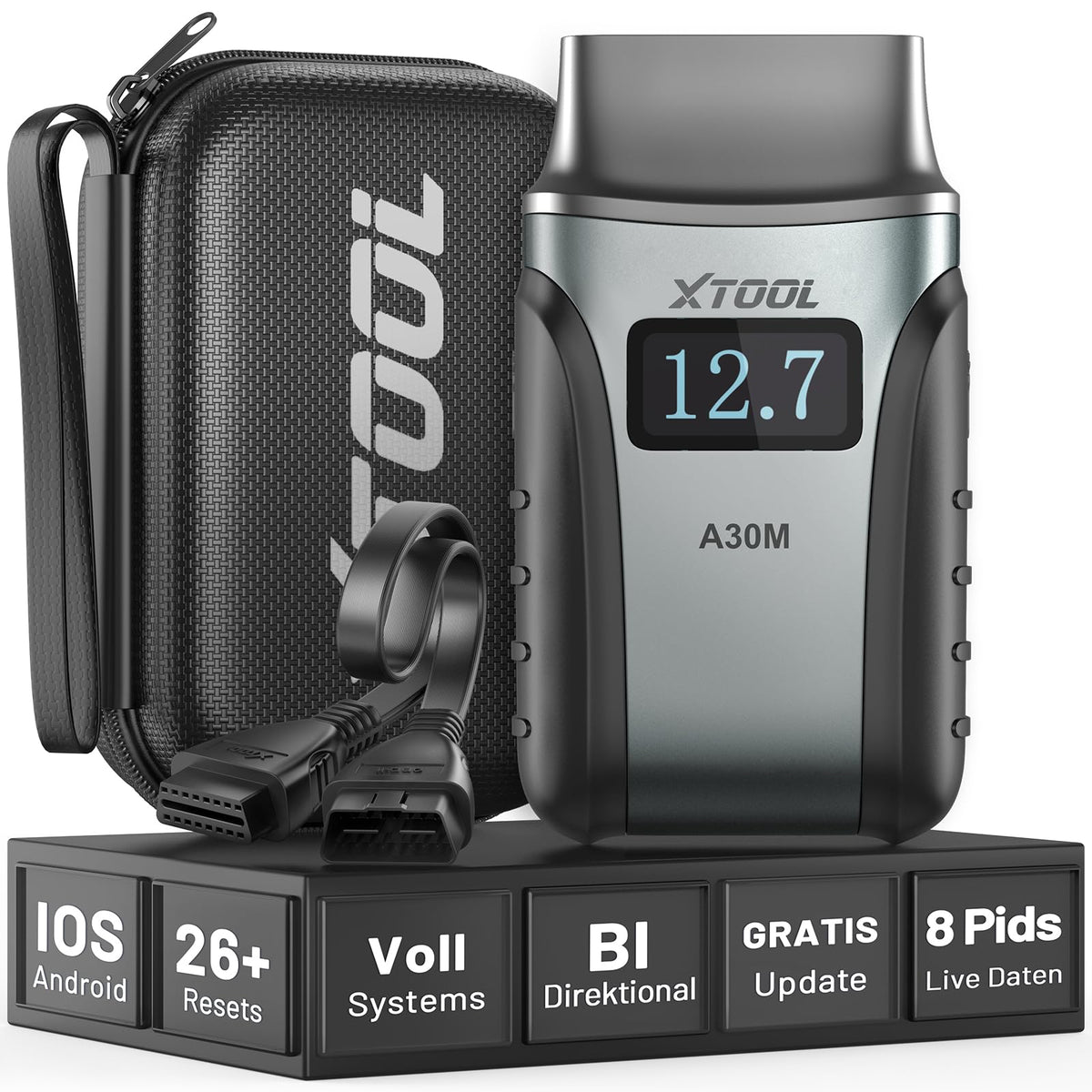OBD2 Diagnosegerät A30M bidirektional kabellos KI 26+ Resets Öl ABS BMS DPF 8 PID Livedaten iOS Android CAN FD