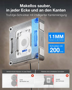 Winbot W3 Omni Fensterputzroboter, Multifunktionsstation, automatische Wischpadreinigung, Randreinigung, App