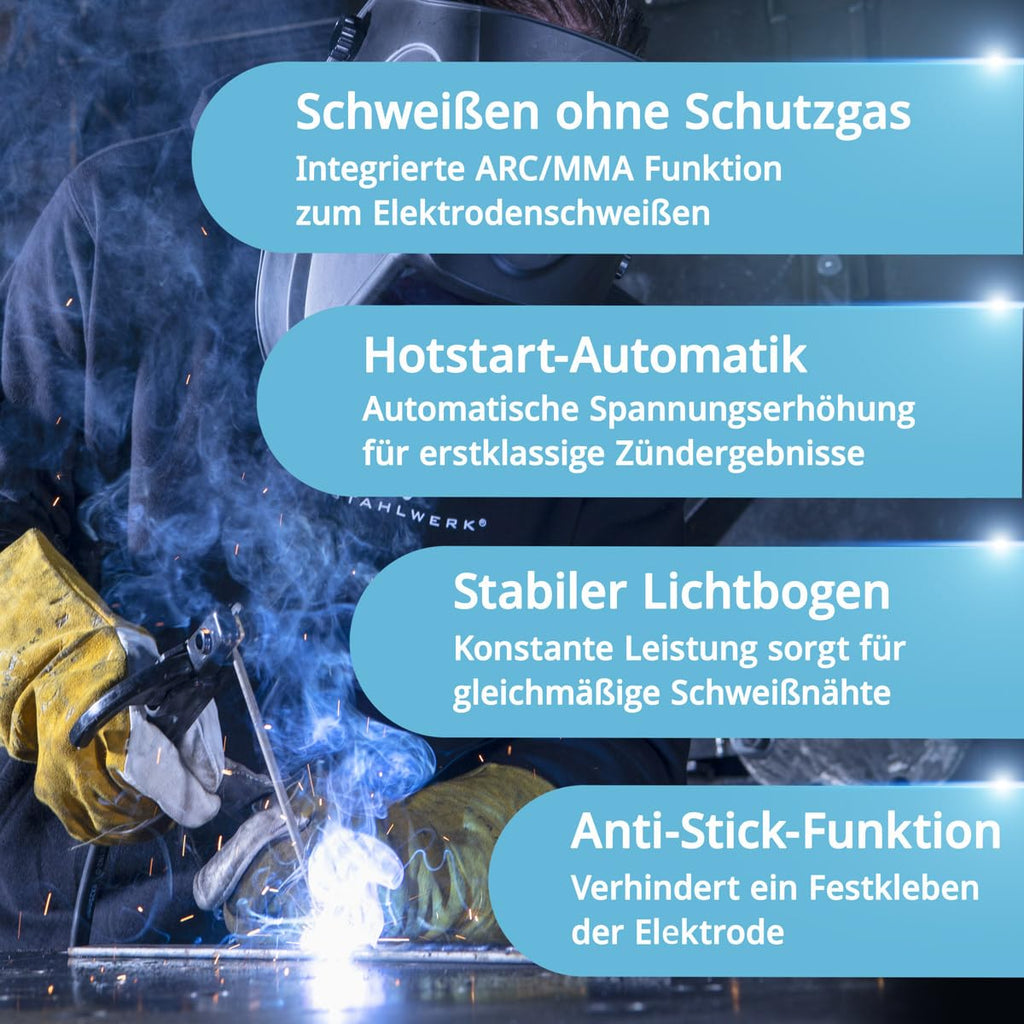 Mini FLUX 120 ST Digital Inverter Schweißgerät für gaslosen Fülldraht Vollausstattung bis 120 A