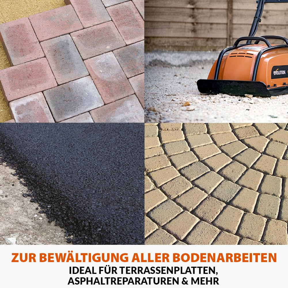 H320E Hulk elektrischer Vibrationsstampfer, Rüttler, Rüttelplatte, ideal für Gehwege, Kunstrasen und Terrassen