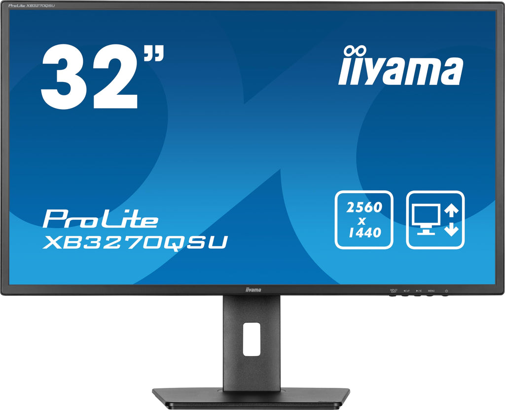 Prolite XB3270QSU-B1 31,5 Zoll WQHD IPS Monitor 2560x1440 75 Hz HDMI DisplayPort höhenverstellbarer Standfuß