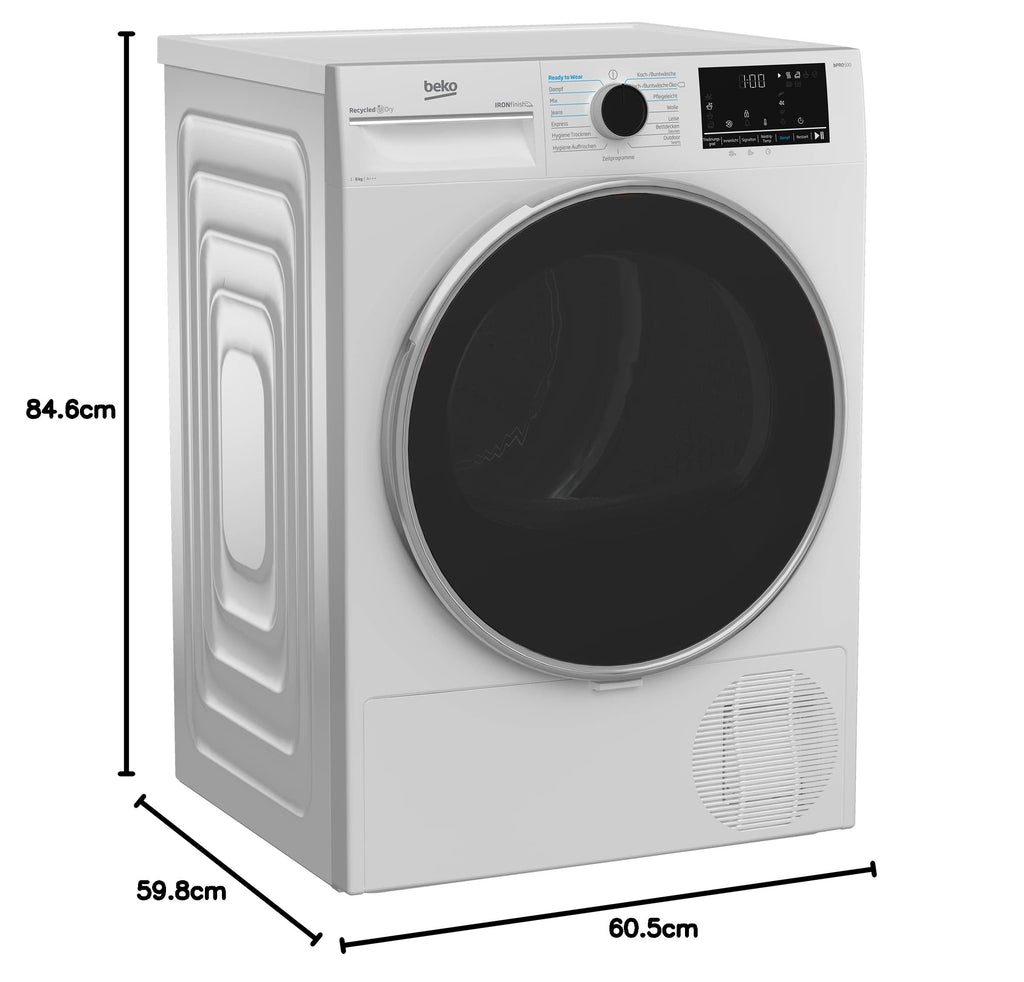Wärmepumpentrockner B5T4824IF, 8 kg, 15 Programme, Dampf, Sensortrocknung, Allergikergeeignet, Energieklasse C