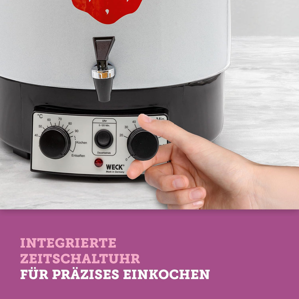 Einkochautomat 29L WAT15-A Emaille Thermostat Auslaufhahn Timer Dampfentsafter Glühweinkocher