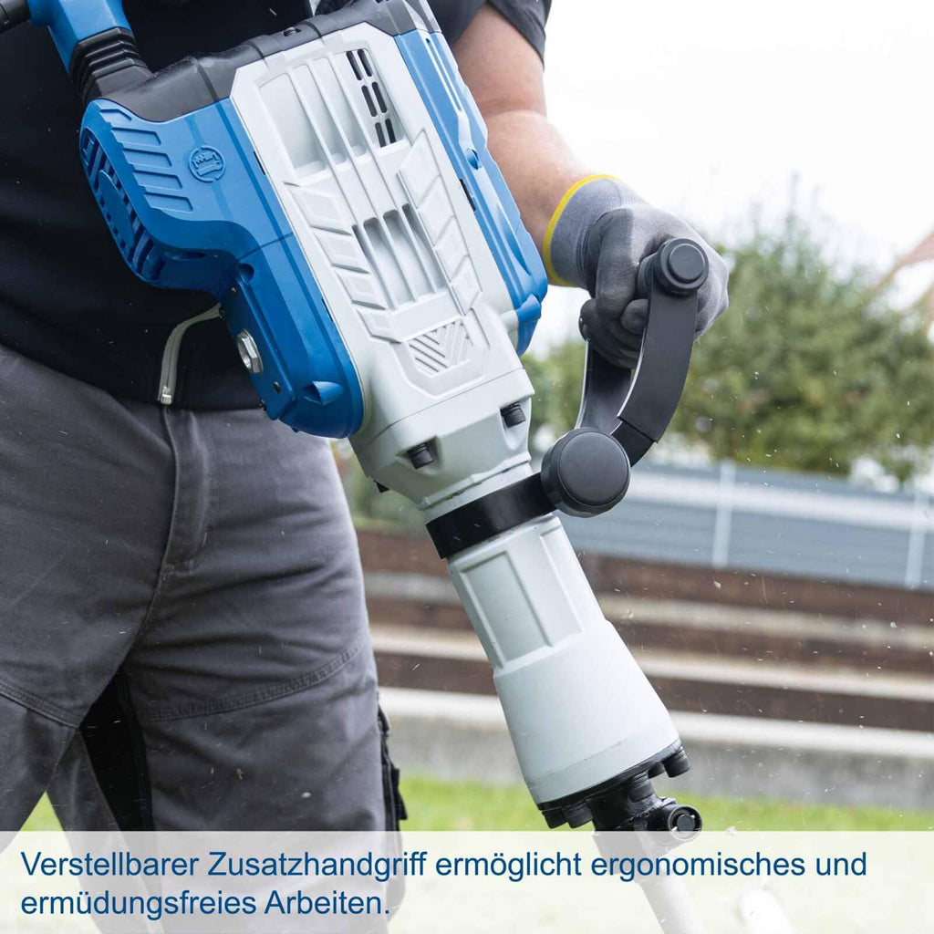 Abbruchhammer AB1900 1900W 60J Schlagkraft 390mm inkl Spitzmeißel und Flachmeißel Transportbox kabelgebunden