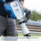 Abbruchhammer AB1900 1900W 60J Schlagkraft 390mm inkl Spitzmeißel und Flachmeißel Transportbox kabelgebunden
