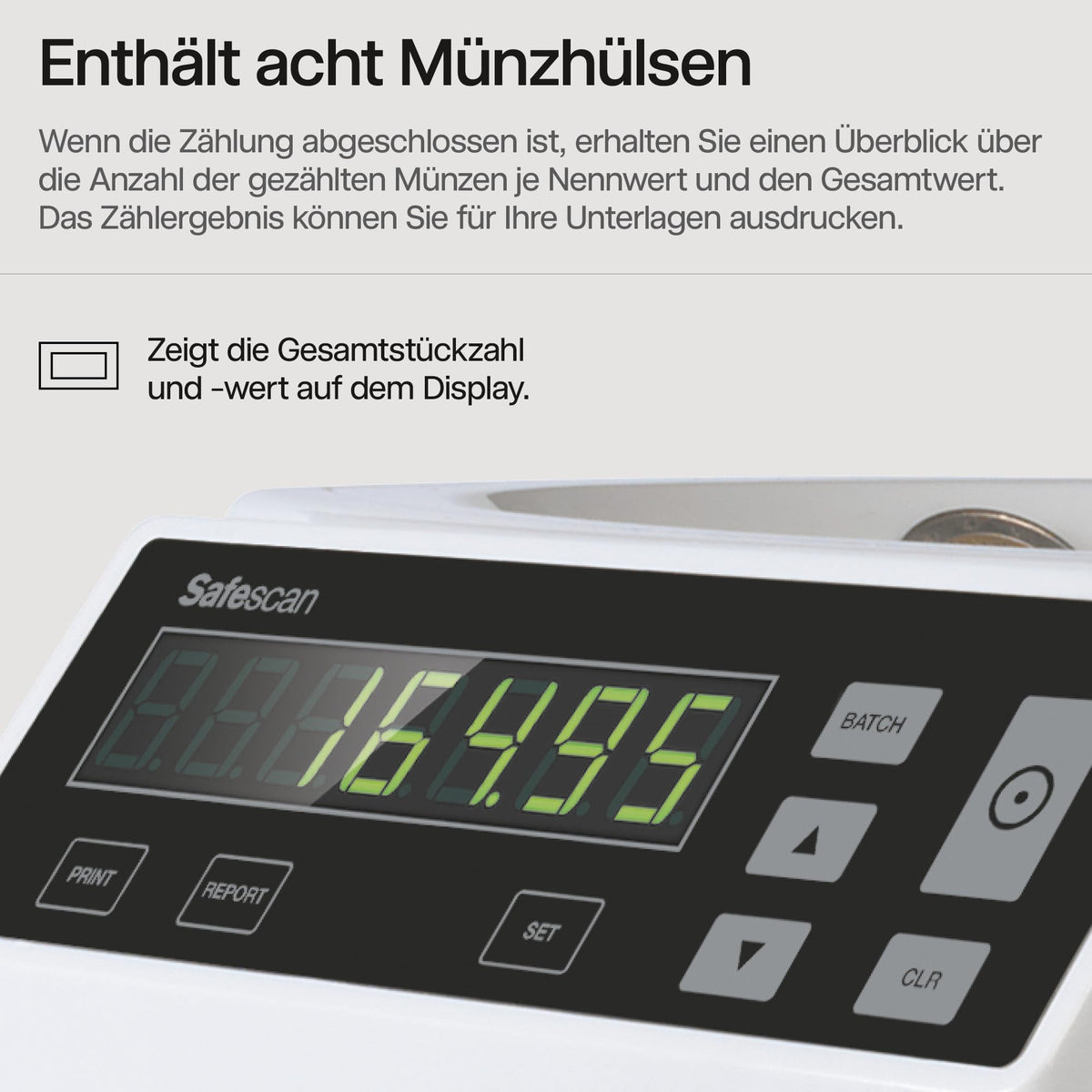 Präziser Münzzähler Geldzählmaschine 1250 mit Sortierfunktion und hoher Genauigkeit