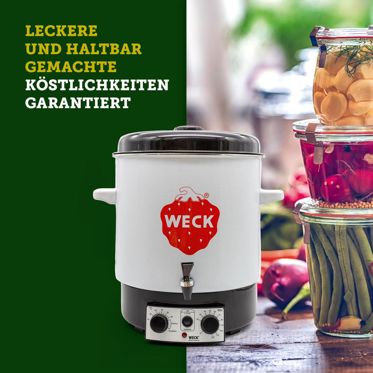 Einkochautomat 29L WAT15-A Emaille Thermostat Auslaufhahn Timer Dampfentsafter Glühweinkocher