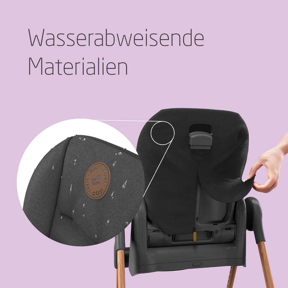 Minla Hochstuhl bis 60 kg 9 Höhen 5 Neigungen 4 Tablettpositionen faltbar Graphite