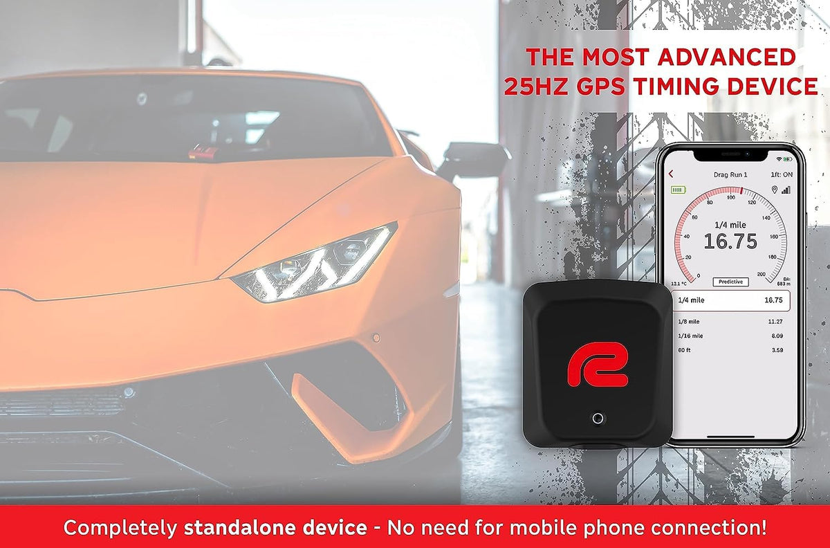 25 Hz GPS Rundentimer Drag Meter 0 bis 100 km/h Beschleunigungsmesser für Motorrad Auto MTB Quad