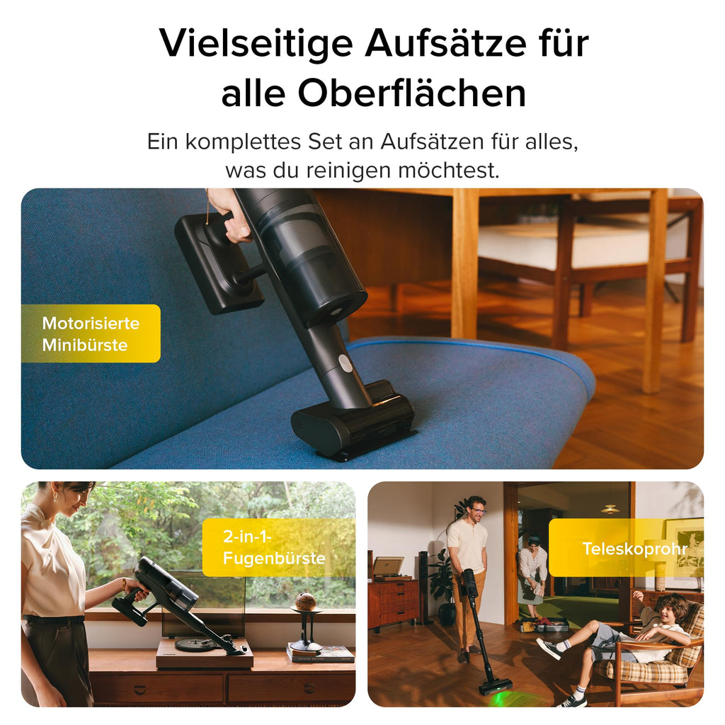 Akku Staubsauger H60 Ultra kabellos mit 210 AW Saugleistung und bis zu 90 Minuten Laufzeit