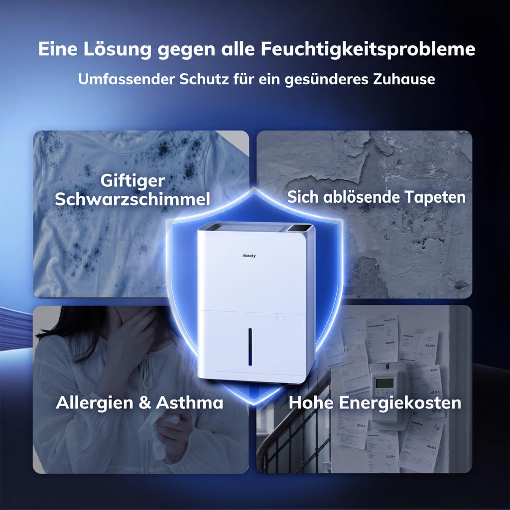 Elektrischer Luftentfeuchter 25 Liter pro Tag mit Wäschetrocknung und 2,7 Liter Wassertank