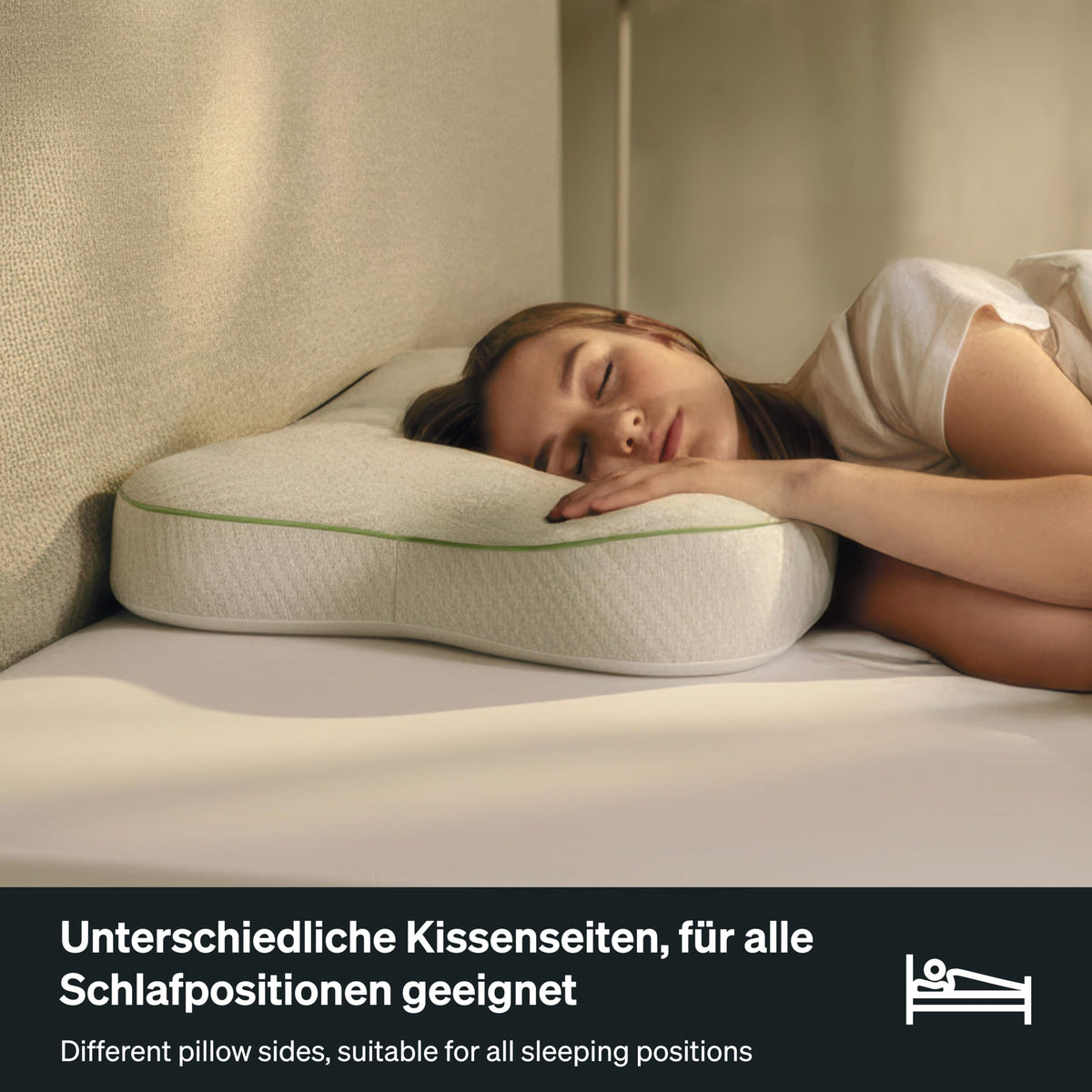 Recovery Pillow Plus (60x40 cm) – Höhenverstellbares ergonomisches Nackenkissen (6–13 cm) aus Memory Foam
