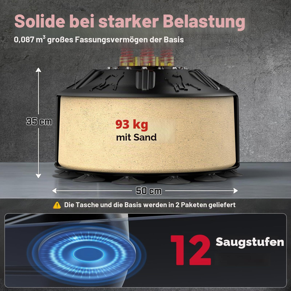 Freistehender Boxsack 100kg 180cm mit Boxhandschuhen und Saugnapf Punching Bag für Zuhause Erwachsene Familie