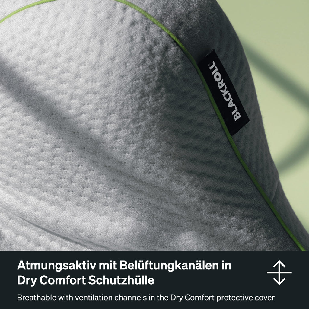 Recovery Pillow Plus (60x40 cm) – Höhenverstellbares ergonomisches Nackenkissen (6–13 cm) aus Memory Foam