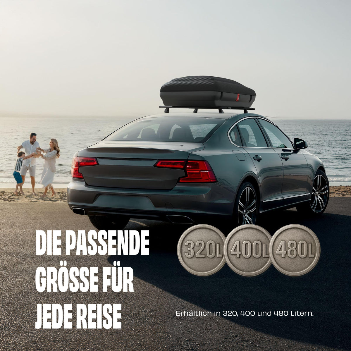 Dachbox BA320 320 Liter Carbonlook Dachkoffer Autobox mit Zentralverriegelung aerodynamisch für Auto