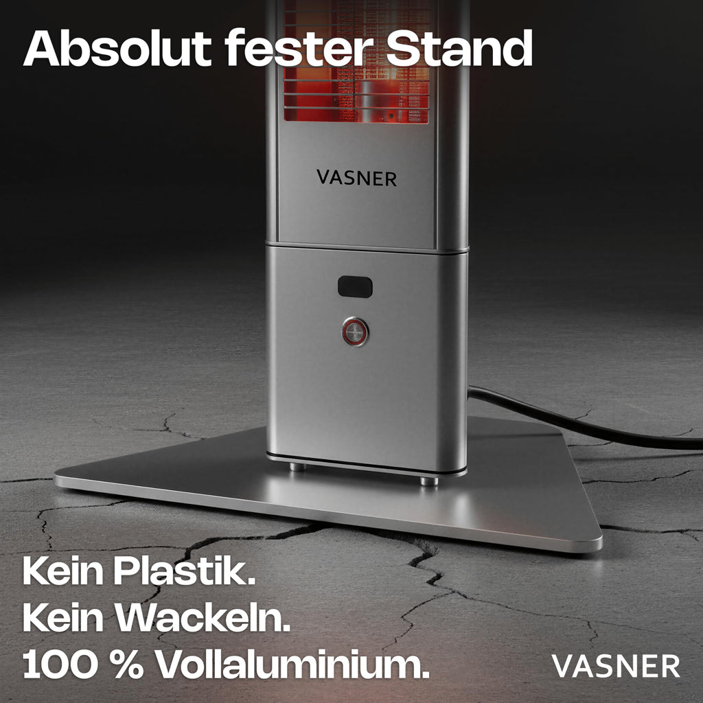 HeatTower Infrarot Standheizstrahler 2500 Watt 4 Heizstufen mit Fernbedienung für Terrasse Outdoor elektrisch
