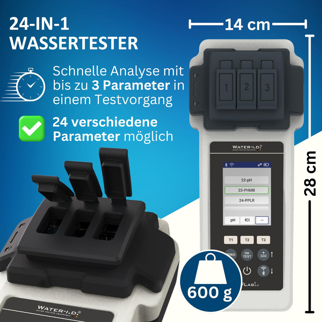 Poolphotometer 2.0 Special Ed., Bluetooth/WLAN, 140 Testtab., Chlor, pH, Phenol Red, Alkalinity M, Cyanursäure