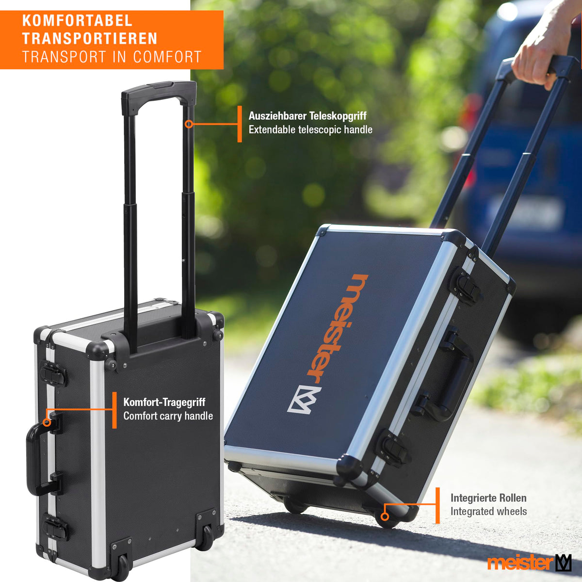 Werkzeugtrolley 156-teilig rollbarer Werkzeugkoffer komplett gefüllt mit 156 Werkzeugen für Werkstatt