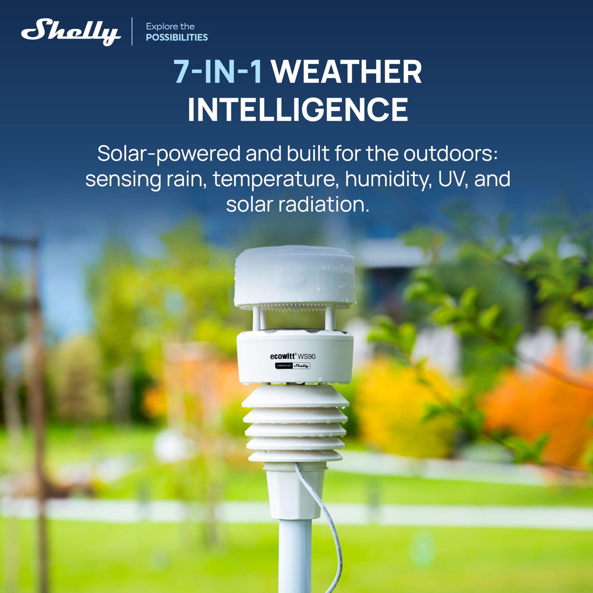 Intelligente Wetterstation WS90 mit Bluetooth und Zigbee Konnektivität für präzise Wetterbeobachtung