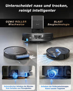 X9 Pro Omni Saugroboter mit Wischfunktion und Saugkraft von 16.600 Pa sowie OZMO Roller Wischsystem