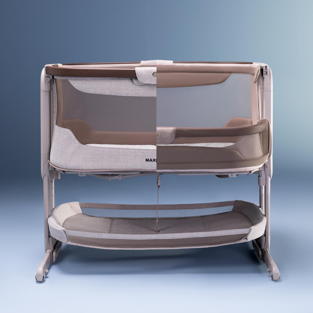 Iora Select Beistellbett faltbar schaukelnd CloudCore Matratze 5 Höhenstufen Elegance Truffle