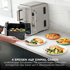 Multifunktionale Double Stack XL Heißluftfritteuse mit 6 Funktionen in Steingold SL451EUSD