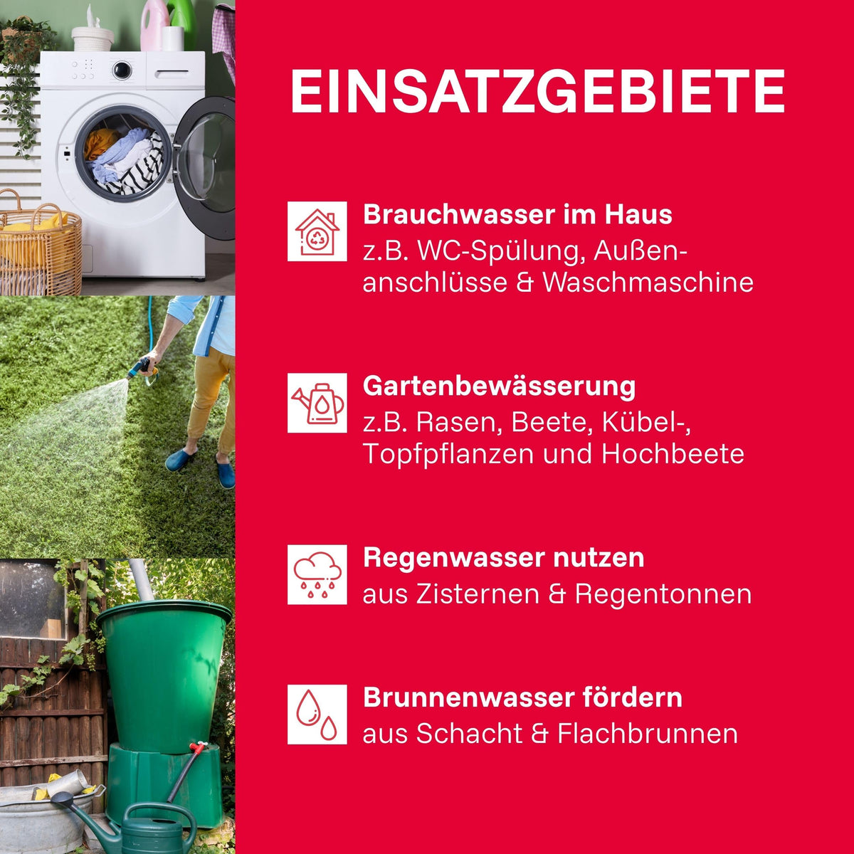Hauswasserwerk Edelstahl 4350 l/h 5 bar Pumpe zur Druckerhöhung und Bewässerung sowie Wasserversorgung