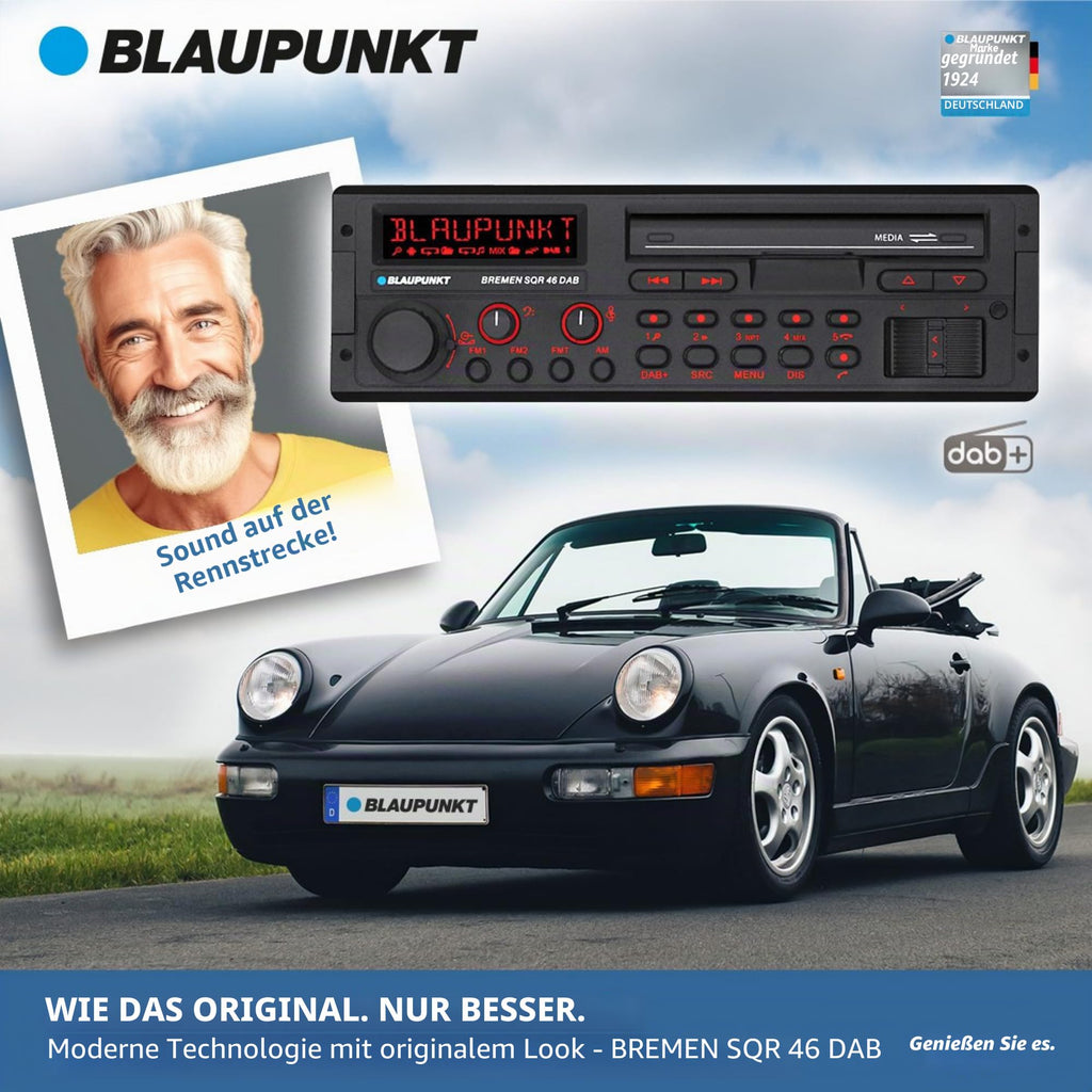 Autoradio Bremen SQR 46 DAB 1 DIN Digitalradio im Youngtimer Design für klassische Fahrzeuge