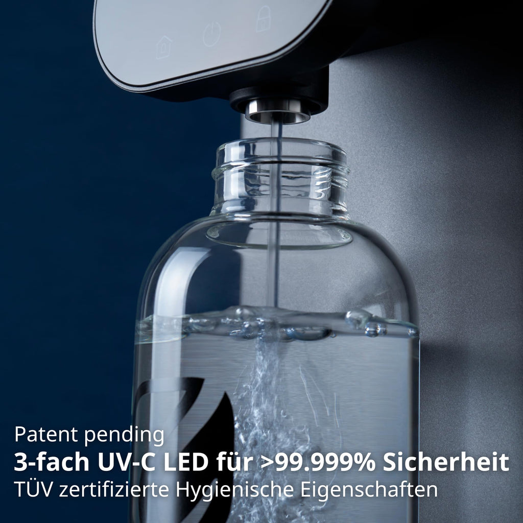 Auftisch Osmoseanlage Fusion Air, Heißwasserspender, Filter und Mineralien, 3fach UVC LED, ohne Installation