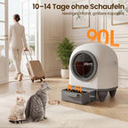 Automatisches Katzenklo 90L Katzentoilette mit Selbstreinigungsfunktion für Mehrkatzenfamilien