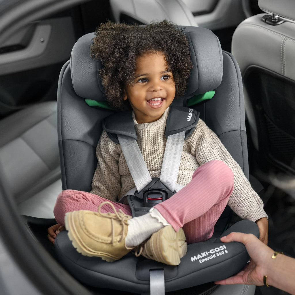 Emerald 360 S i-Size, Autositz 360 Grad drehbar, Auto Kindersitz, FlexiSpin-Drehung, 4 Liegepositionen, Tonal Black