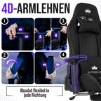 Ergonomischer Gaming Stuhl mit Stoffbezug und Fußstütze belastbar bis 150 Kilogramm