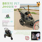 Breeze Große Hundebuggy Hundewagen mit Luftreifen wandelbar zum Fahrradanhänger für Hunde Schwarz 1 Stück