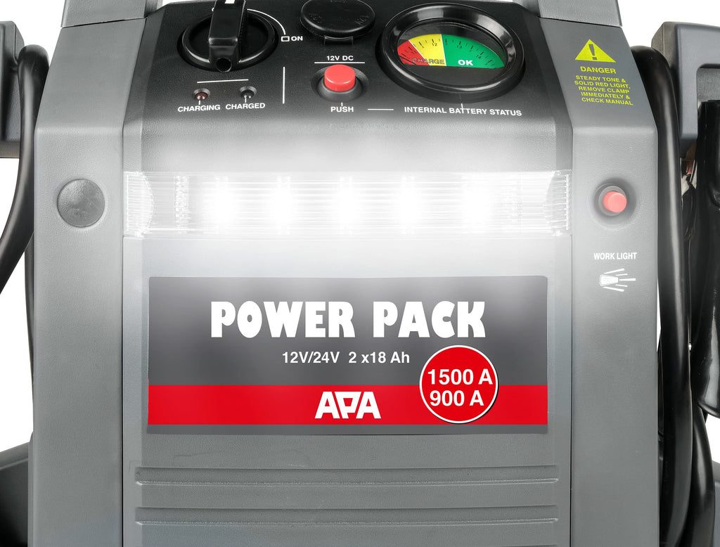 Power Pack 16524 Starthilfe 900A 12/24V Lithium-Ionen Startgerät für Fahrzeugbatterie Grau