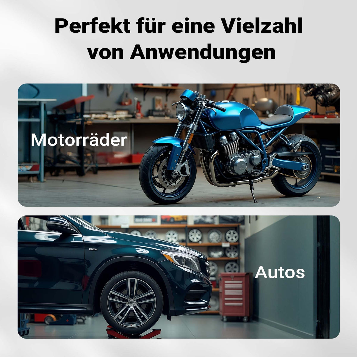 Universelles Reifenmontiergerät 4 bis 21 Zoll für Achsen Ø 12 bis 25 mm, Stahl, manuelle Montage und Demontage