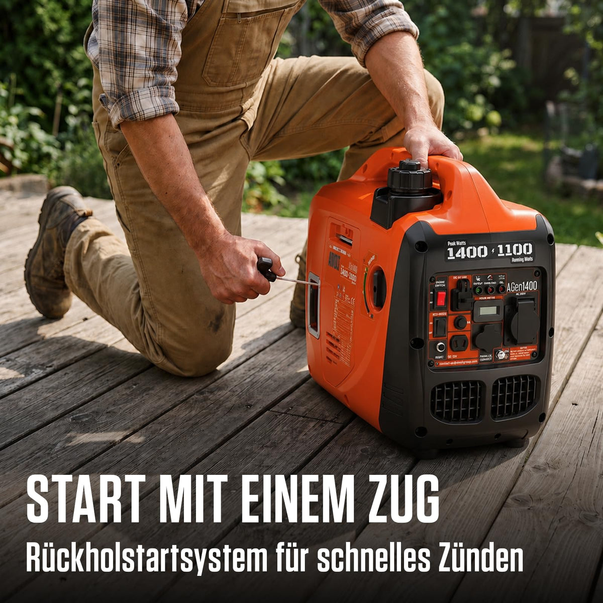 Inverter Stromerzeuger 1400 Watt Notstromaggregat tragbar leise für Camping Haushalt Baustelle